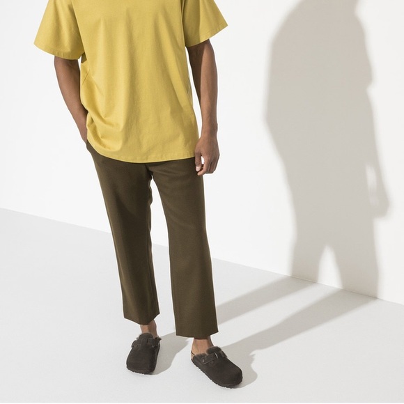 Birkenstock Boston Clog Shearling Dark Brown Suede Slippers - Picture 5 of 14